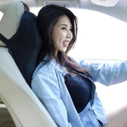 ZIVASKA Memory Foam Car Neck Pillow – Ergonomic Headrest Cushion with Adjustable Strap