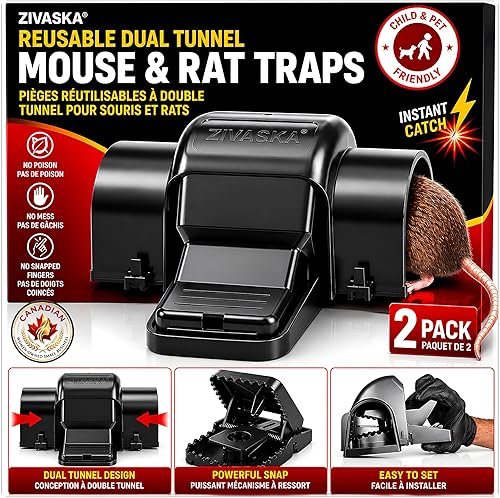 ZIVASKA Reusable Rat Tunnel Trap 2 Pack