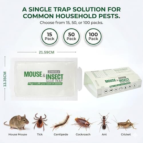 ZIVASKA Sticky Mouse Traps 100 Pack