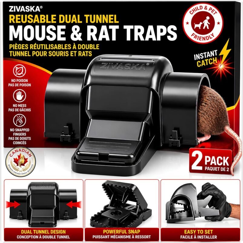 ZIVASKA enclosed rat traps, pack of 2