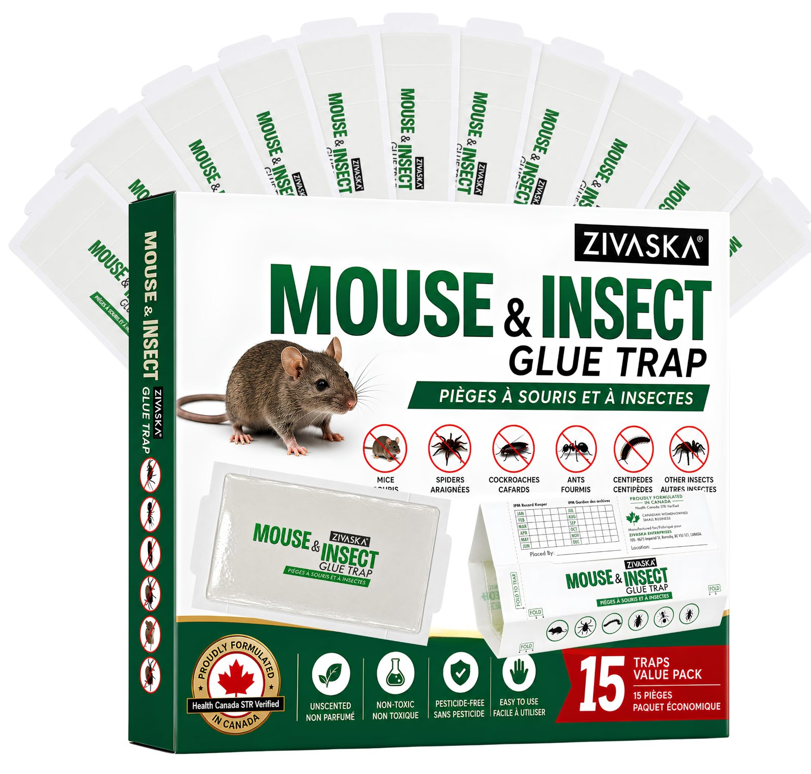 ZIVASKA unscented sticky glue traps